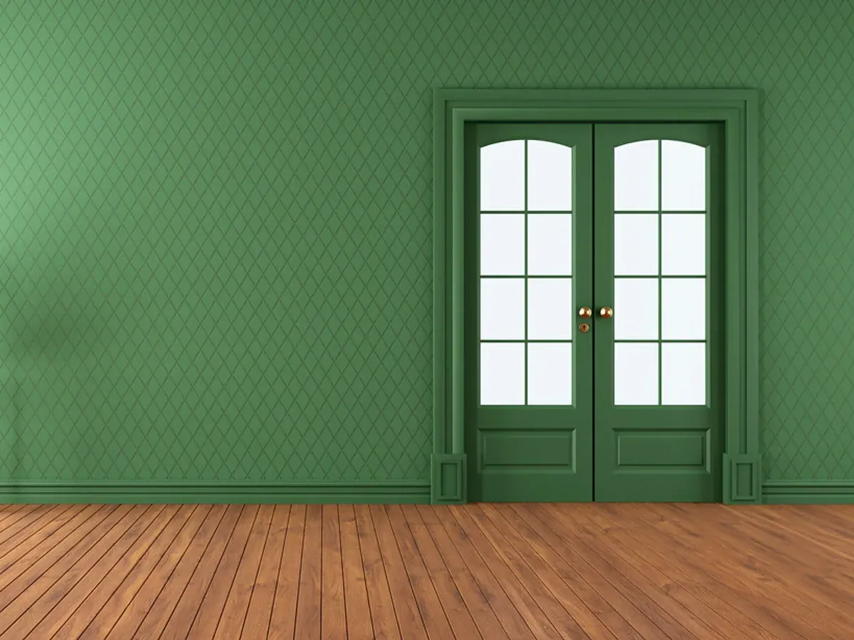 Newly installed luxury vinyl plank flooring in a bright room